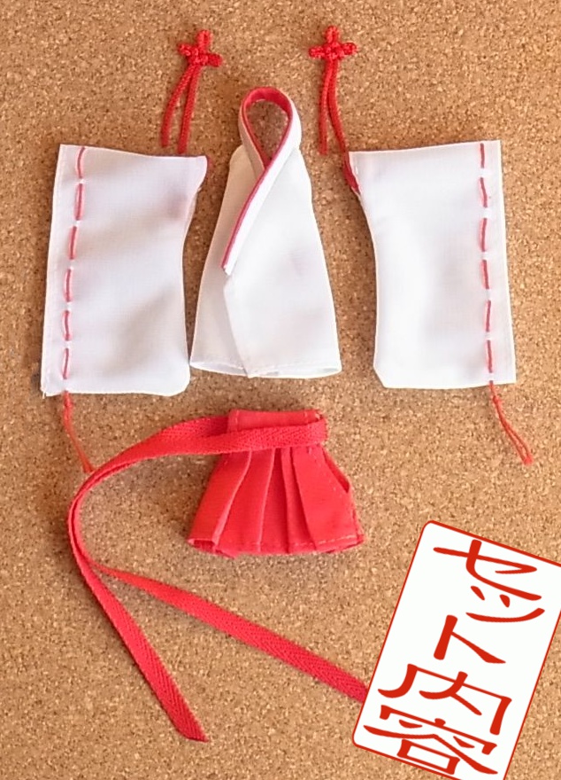 ◆ミニ丈巫女服 ◆白巫女・黒巫女◆1/12サイズ布服◆