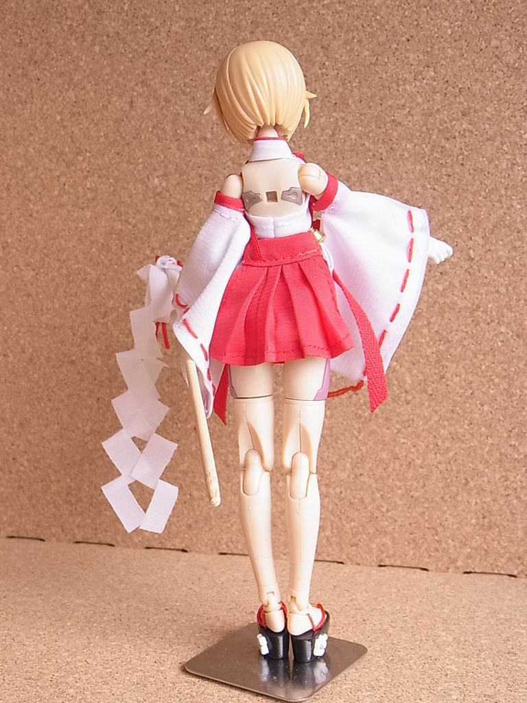 ◆ミニ丈巫女服 ◆白巫女・黒巫女◆1/12サイズ布服◆