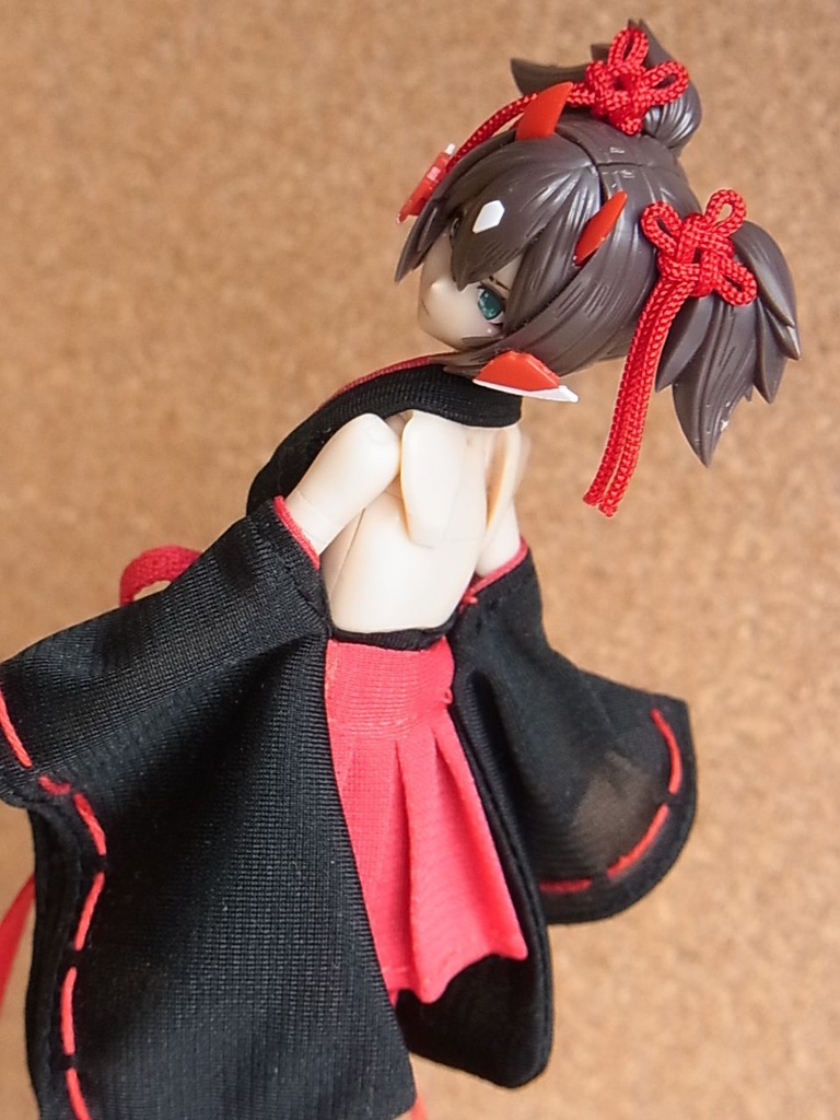 ◆ミニ丈巫女服 ◆白巫女・黒巫女◆1/12サイズ布服◆