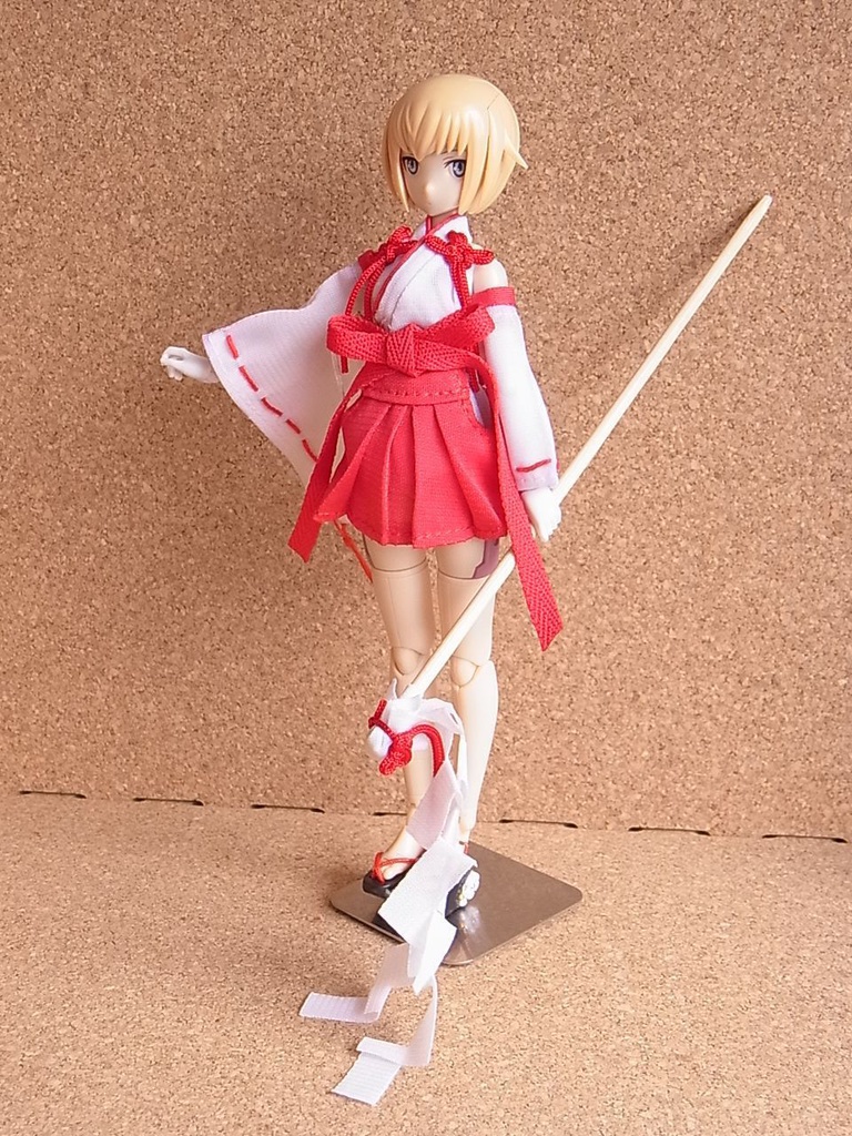 ◆ミニ丈巫女服 ◆白巫女・黒巫女◆1/12サイズ布服◆