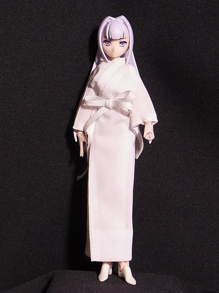 ◆ 白衣(びゃくえ)◆長襦袢・幽霊・雪女などにどうぞ◆1/12サイズ布服◆