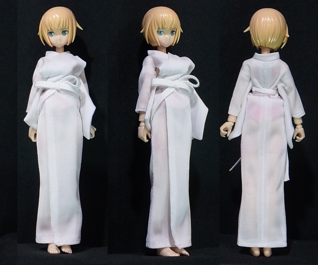 ◆ 白衣(びゃくえ)◆長襦袢・幽霊・雪女などにどうぞ◆1/12サイズ布服◆