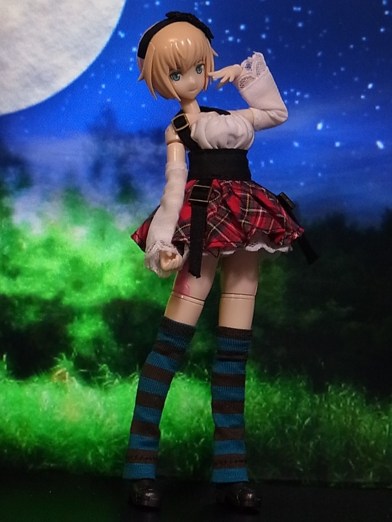 ◆ゴシック風チェックコーデ◆1/12サイズ ドール服 布服◆