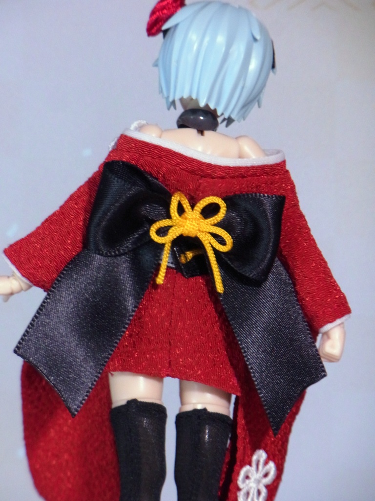 花魁風ミニ丈振り袖🌸色無地🌸1/12サイズ ドール服 布服