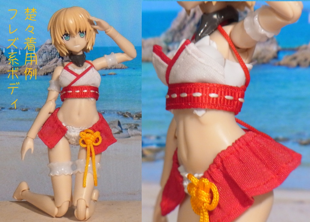 巫女専用 和風水着セット🌸1/10~1/12サイズ ドール服 布服