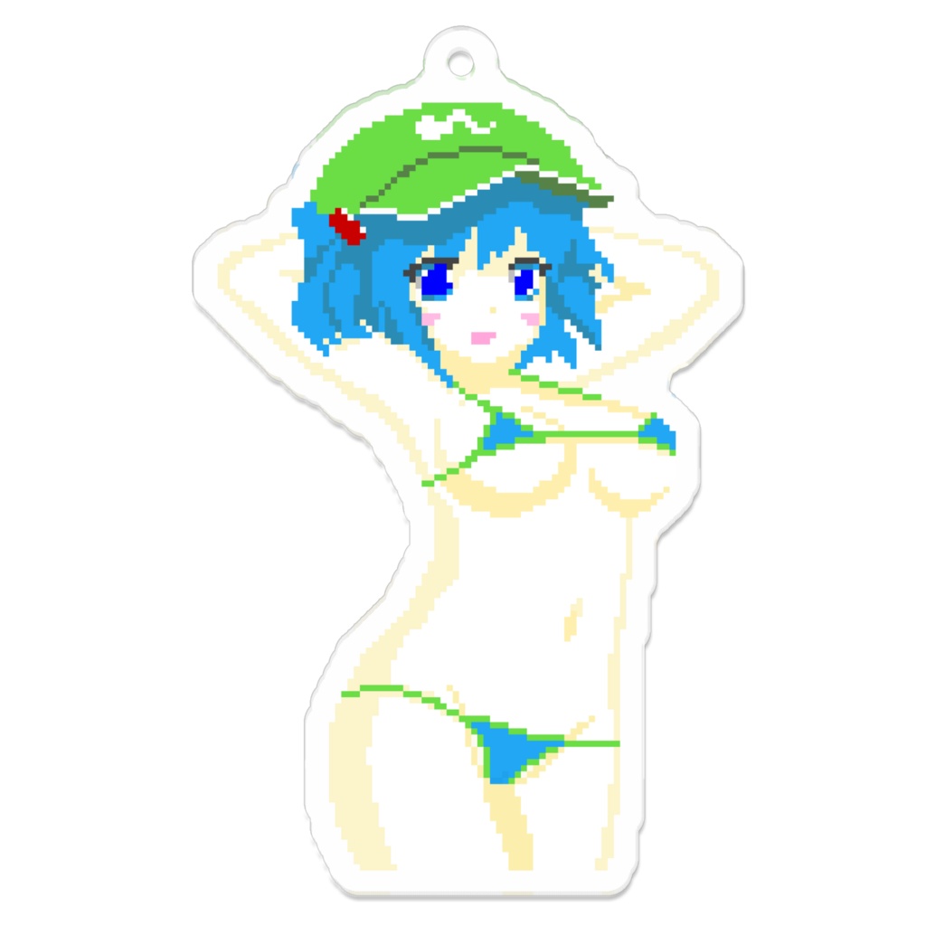 河城にとりキーホルダー(ビキニドット絵)