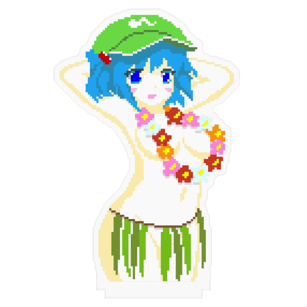 河城にとりアクリルスタンド(南国風ハイビスカスver)