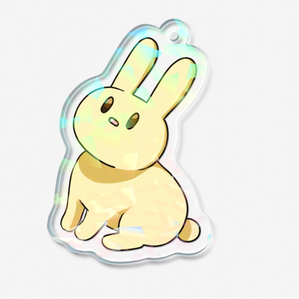 キラキラうさぎキーホルダー