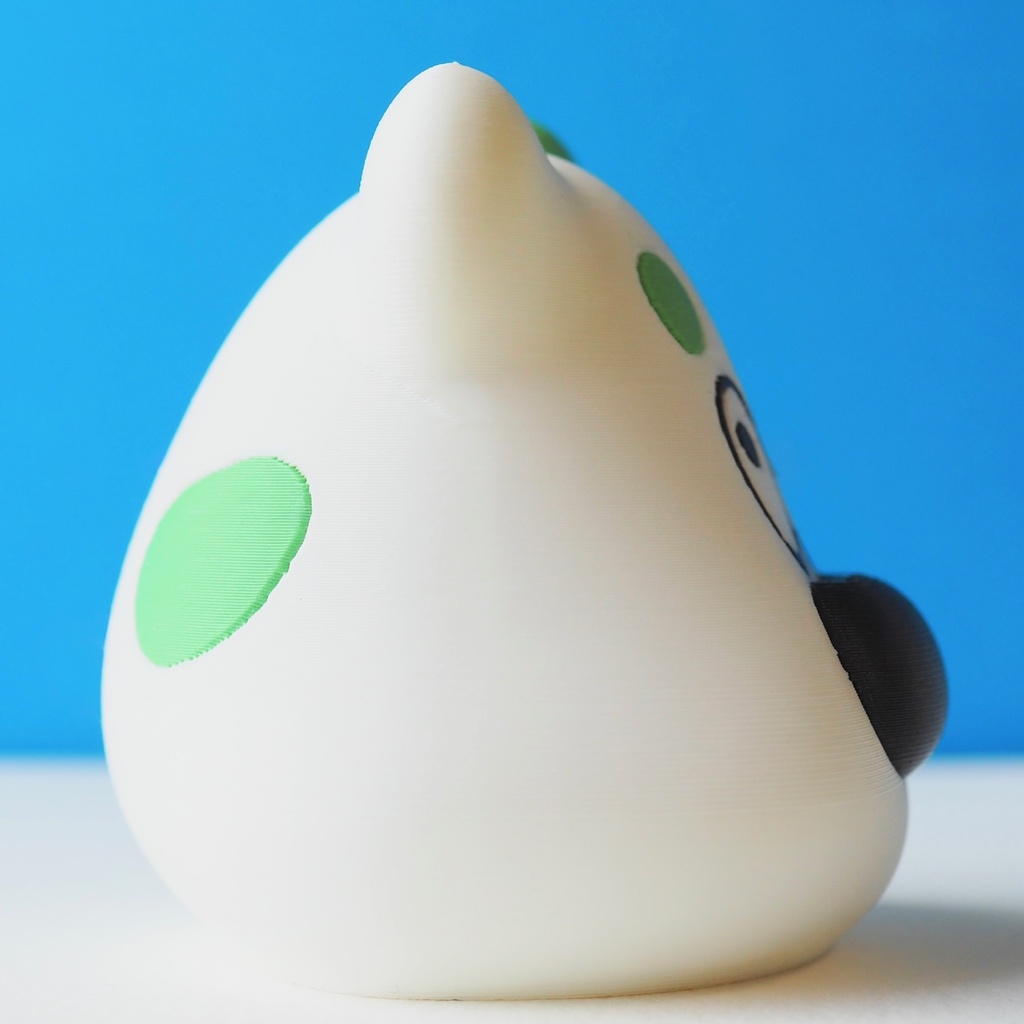 しろくまミニオブジェ(緑ぶち)