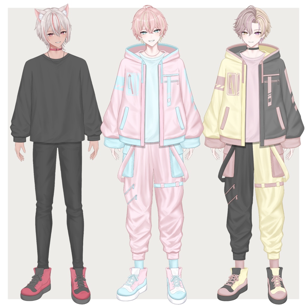 【VTS/nizimaLIVE対応】カスタム汎用男性モデル【Live2Dモデル】