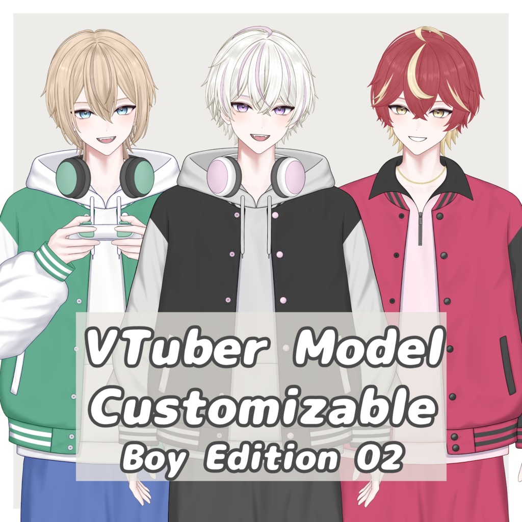 【VTS/nizimaLIVE対応】カスタム汎用男性モデル２【Live2Dモデル】