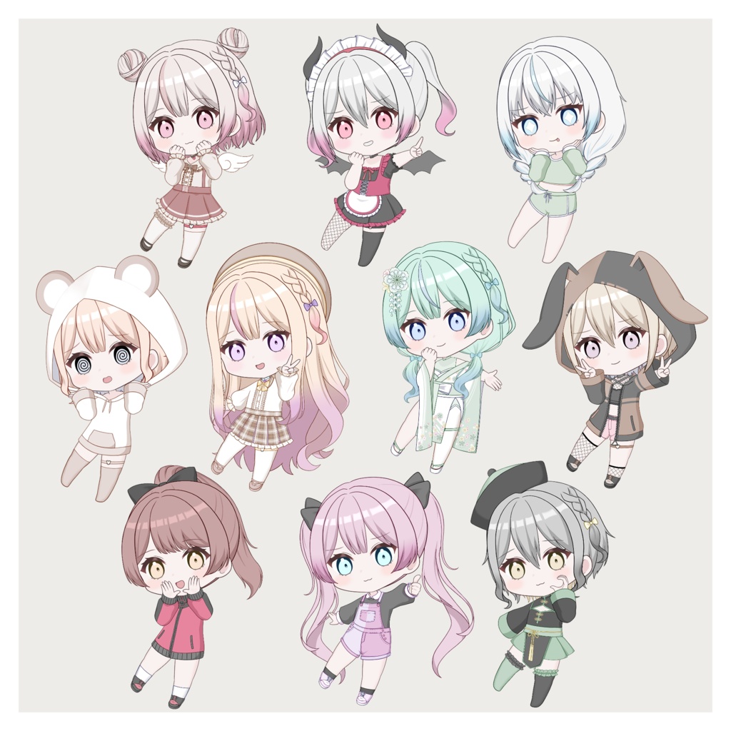 【VTS/nizimaLIVE対応】カスタム汎用ちびキャラモデル