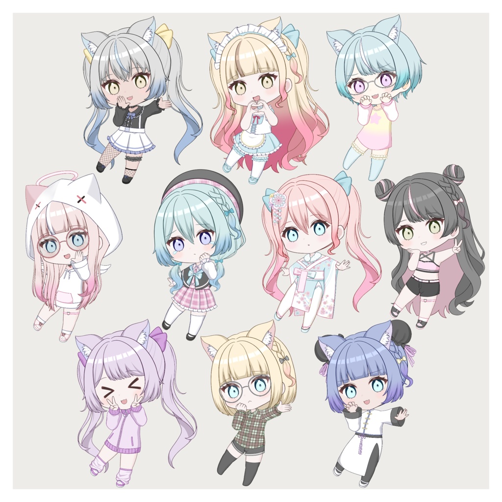 【VTS/nizimaLIVE対応】カスタム汎用ちびキャラモデル