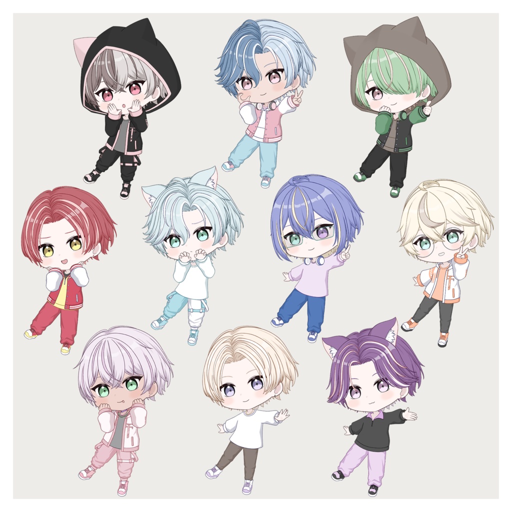 【VTS/nizimaLIVE対応】カスタム汎用男性ちびキャラモデル