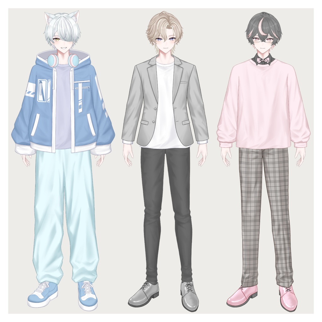 【VTS/nizimaLIVE対応】カスタム汎用男性モデルAll-in-One【Live2Dモデル】