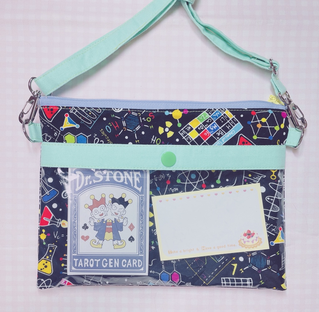 クリアポケット付きミニサコッシュ