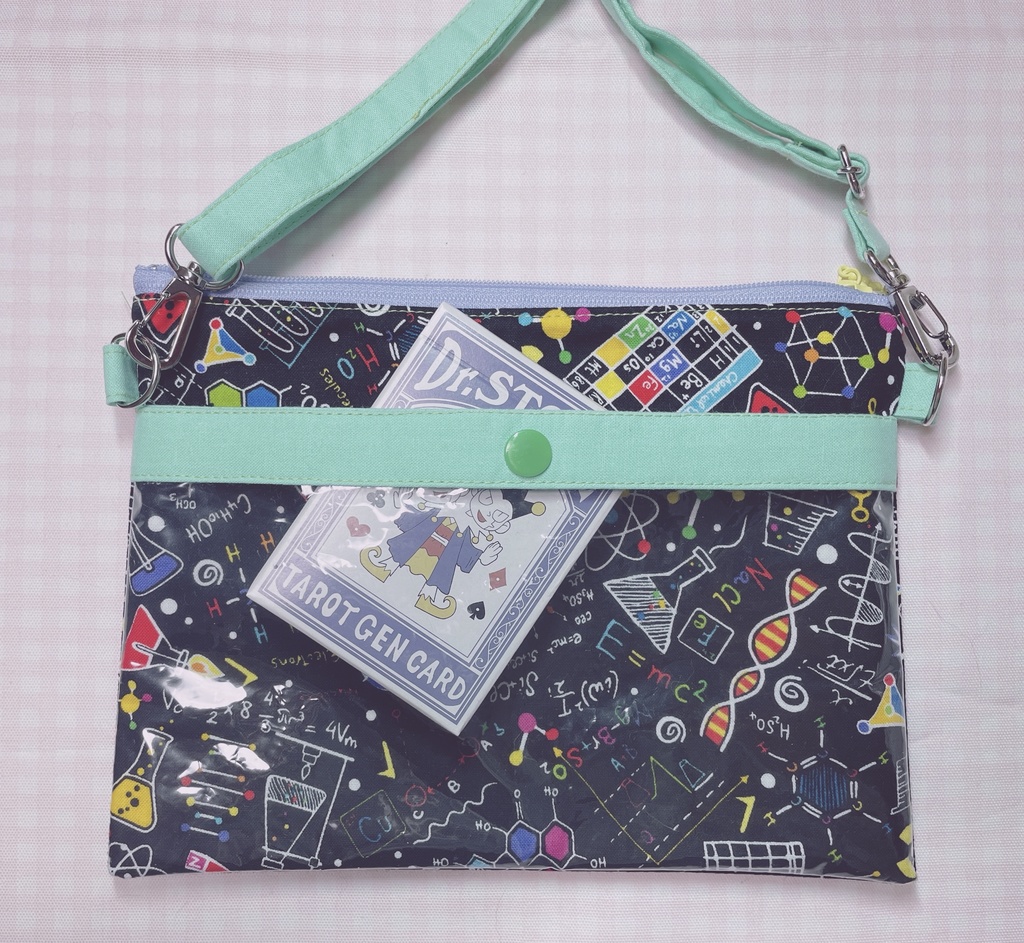 クリアポケット付きミニサコッシュ