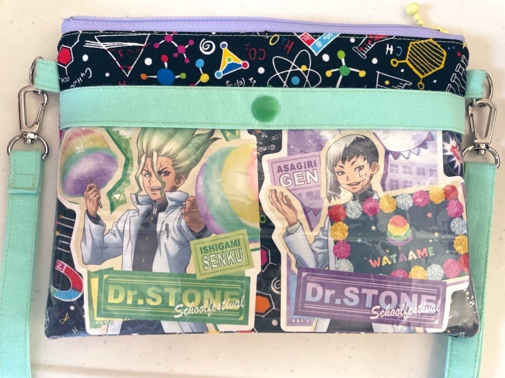 クリアポケット付きミニサコッシュ