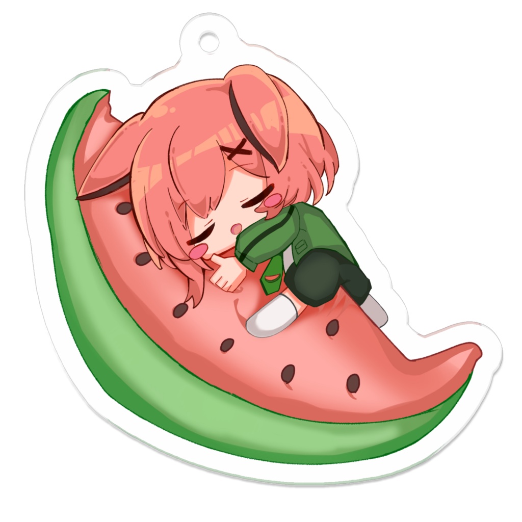 夏色めろろん　すやすやアクリルキーホルダー🍉