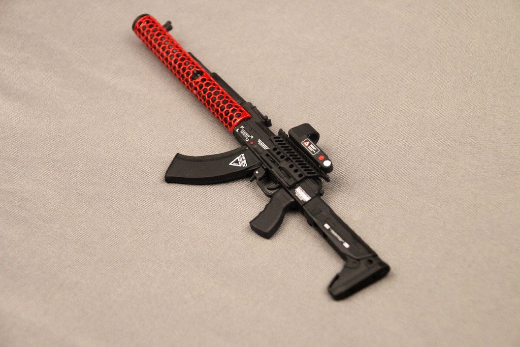 【1/6スケール】AK74N　レッド肉抜きロングハンドガード＋ジュコフストック