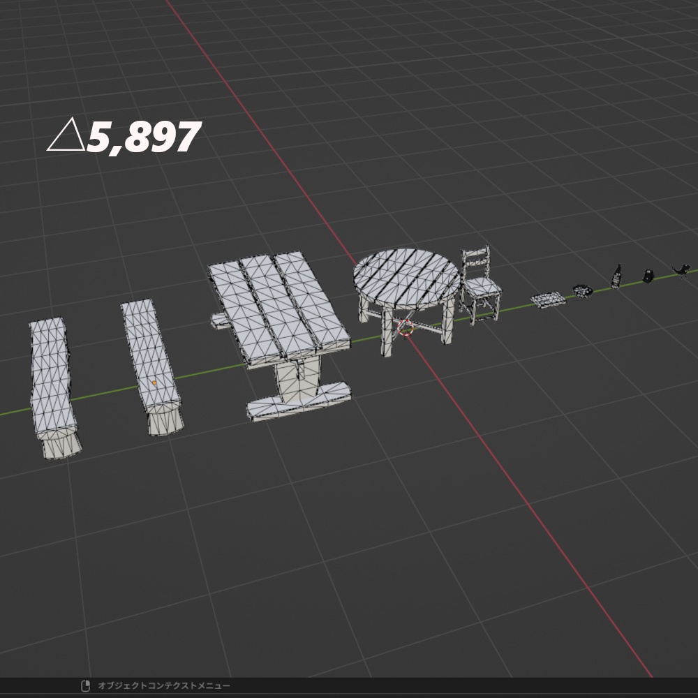 【3D】ファンタジー風の酒場モデル10点セット