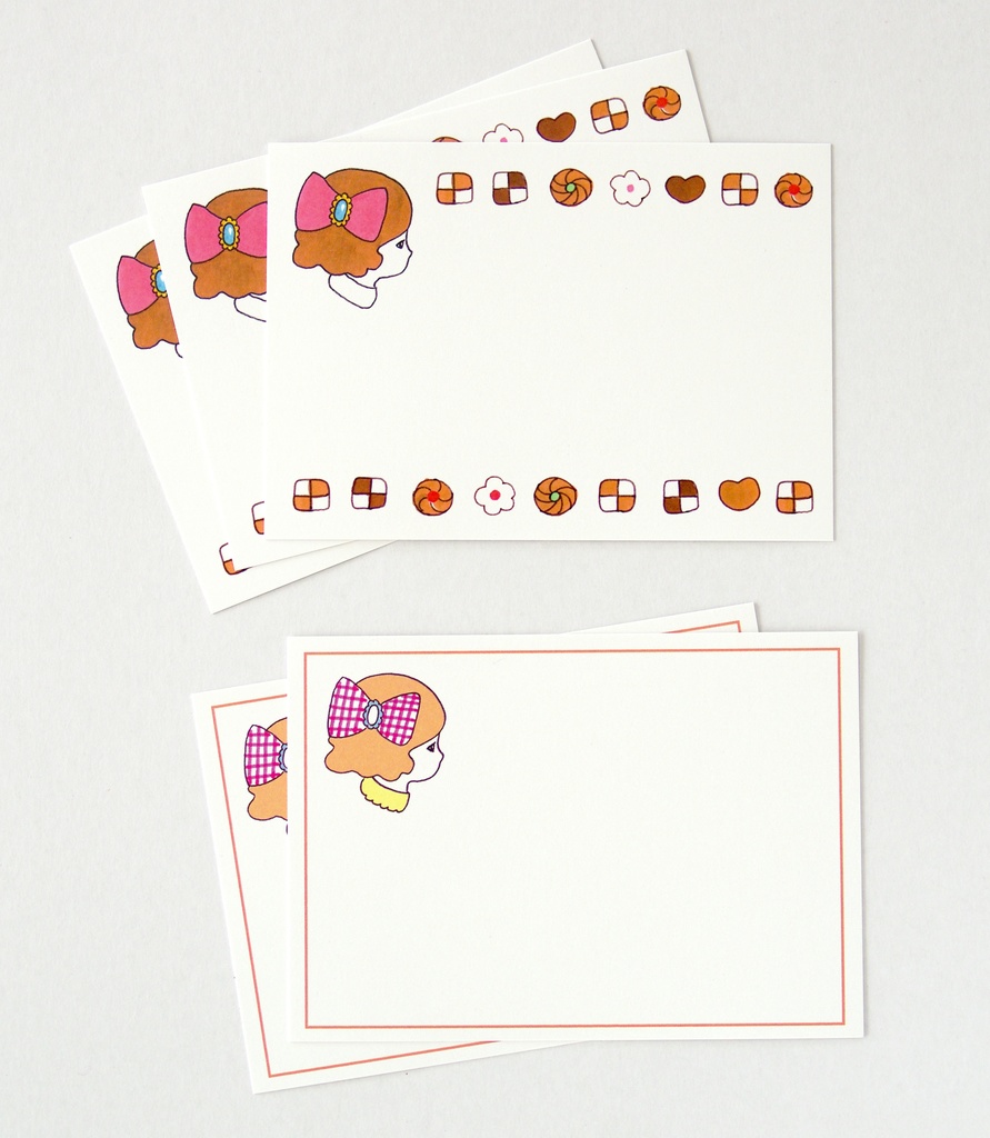 ミニカードセット(カード・封筒) リボンの子