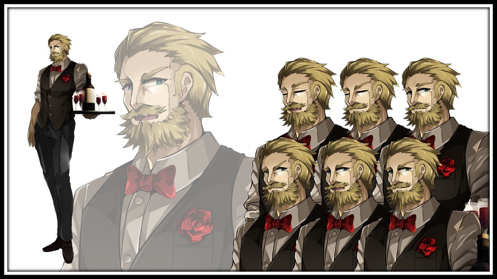 高画質立ち絵素材　酒屋のオーナー・バーテンダー　「バロン」