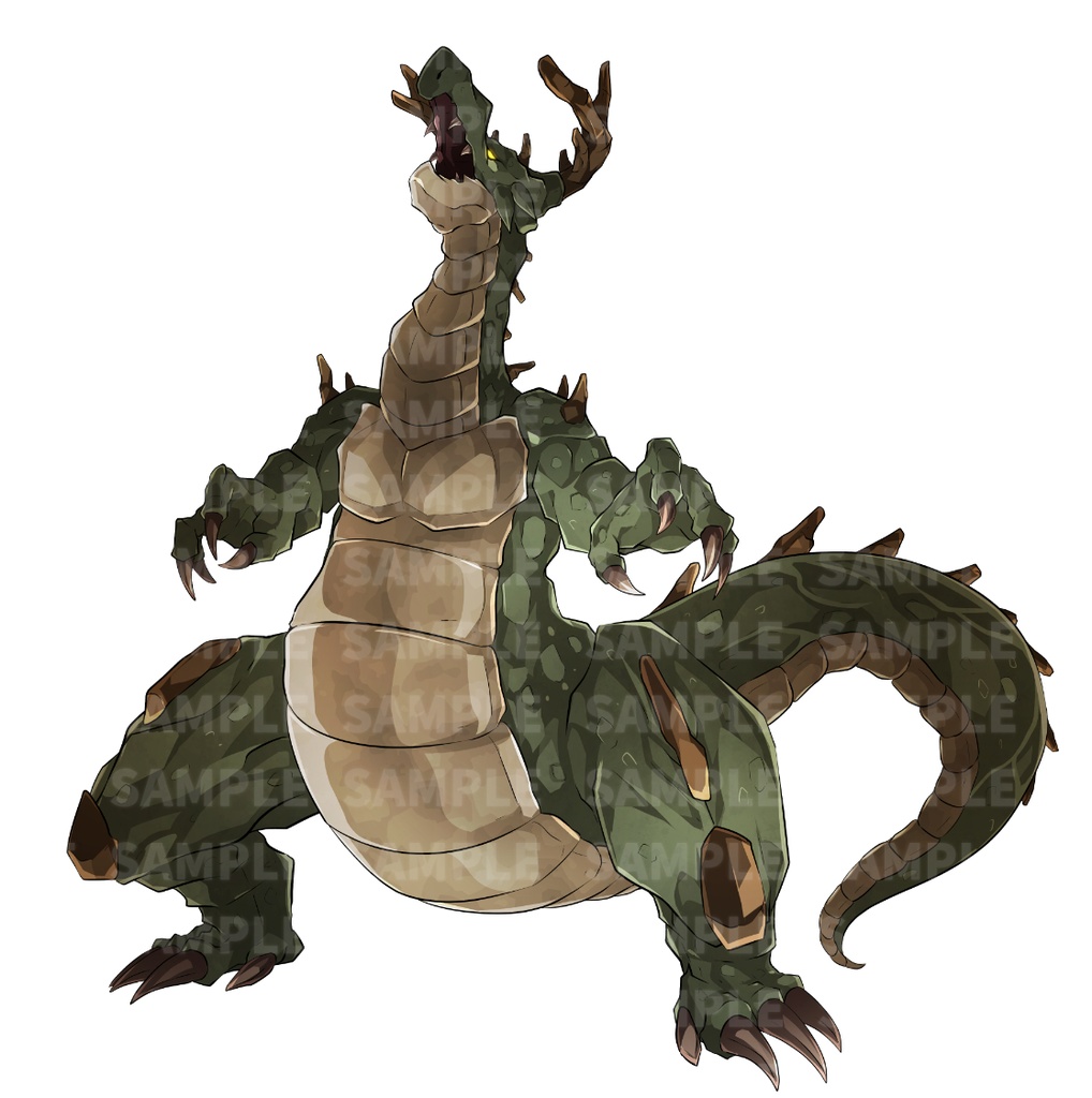 高画質モンスターグラフィック素材 「属性」モチーフドラゴン 7体 各4色