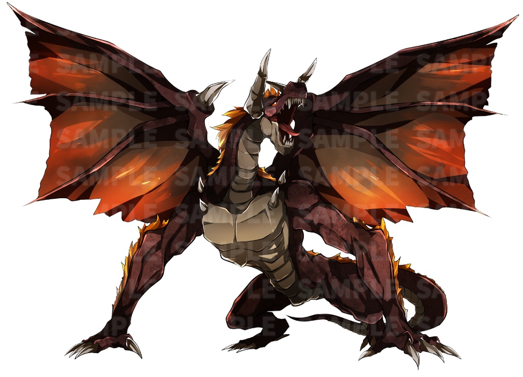 高画質モンスターグラフィック素材 「属性」モチーフドラゴン 7体 各4色