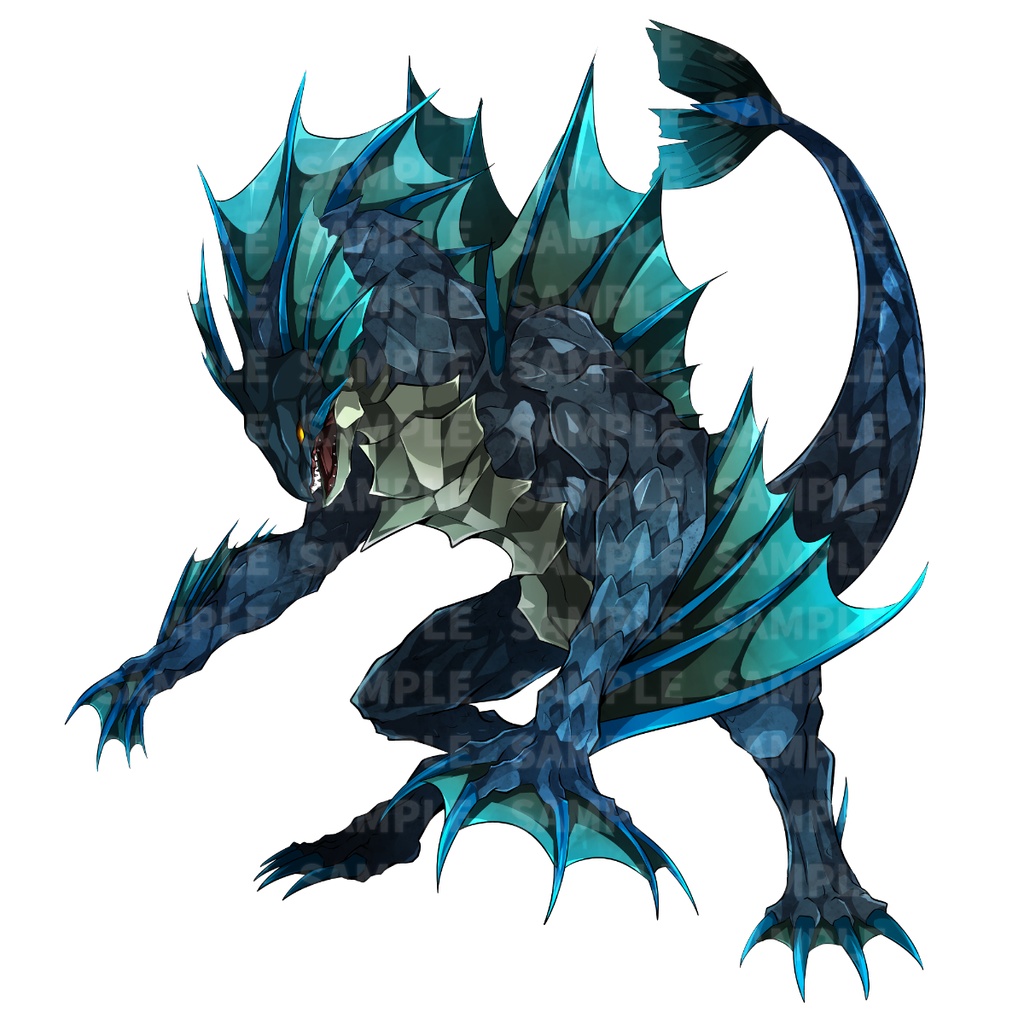 高画質モンスターグラフィック素材 「属性」モチーフドラゴン 7体 各4色