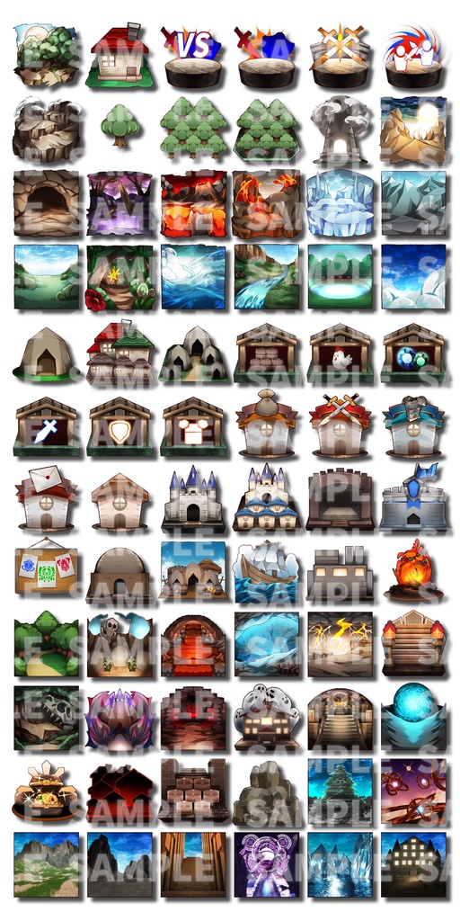 ゲーム制作向けマップアイコン素材集 50パターン以上