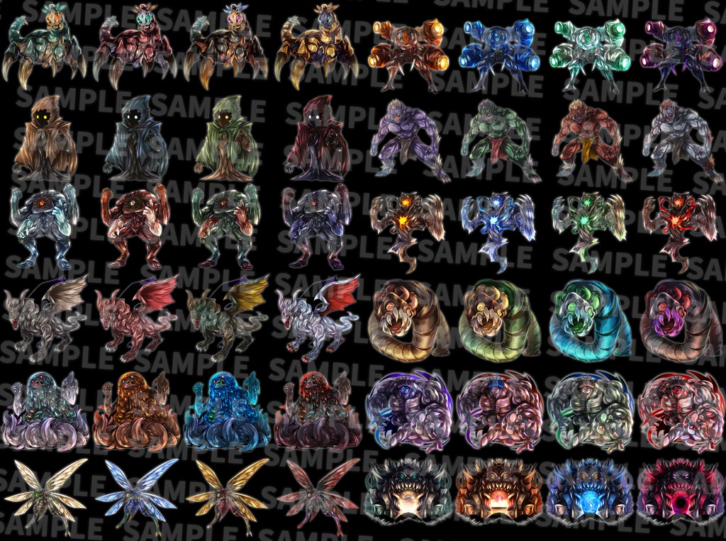 高画質モンスターグラフィック素材 夢幻の怪物シリーズ Vol.2 12体 各4色