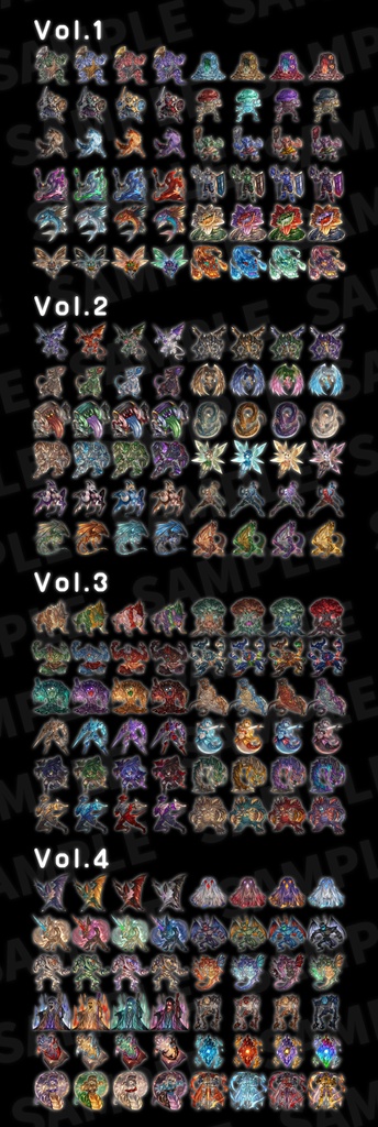 モンスターグラフィック素材集 「ベーシックモンスターシリーズVol.1 2 3 4」