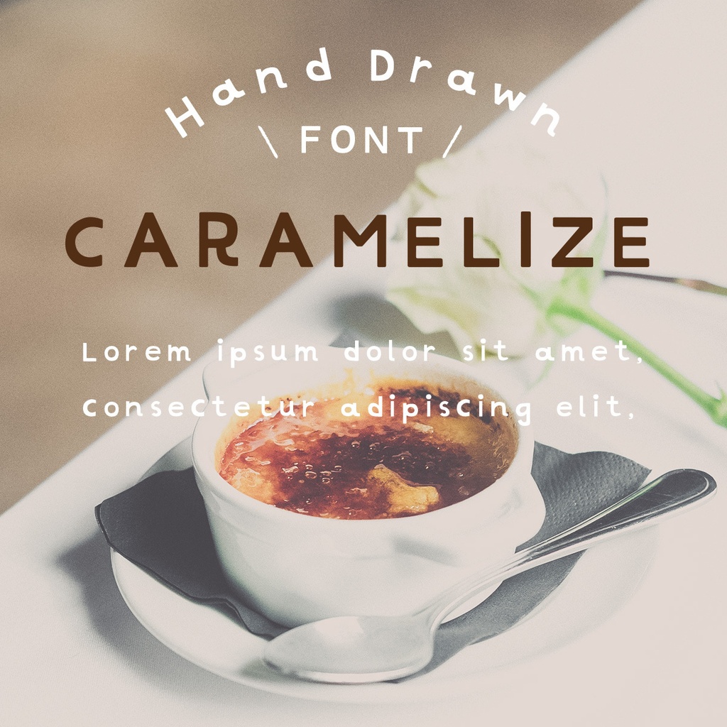 【商用可/無料フォント】キャラメリゼ フォント|丸みかわいいフォント アルファベット CARAMELIZE