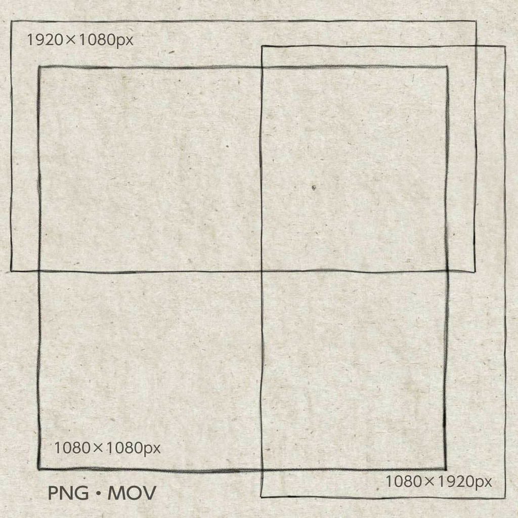 【お試し価格】動くあしらい素材 えんぴつで描いたフレーム&ボーダー