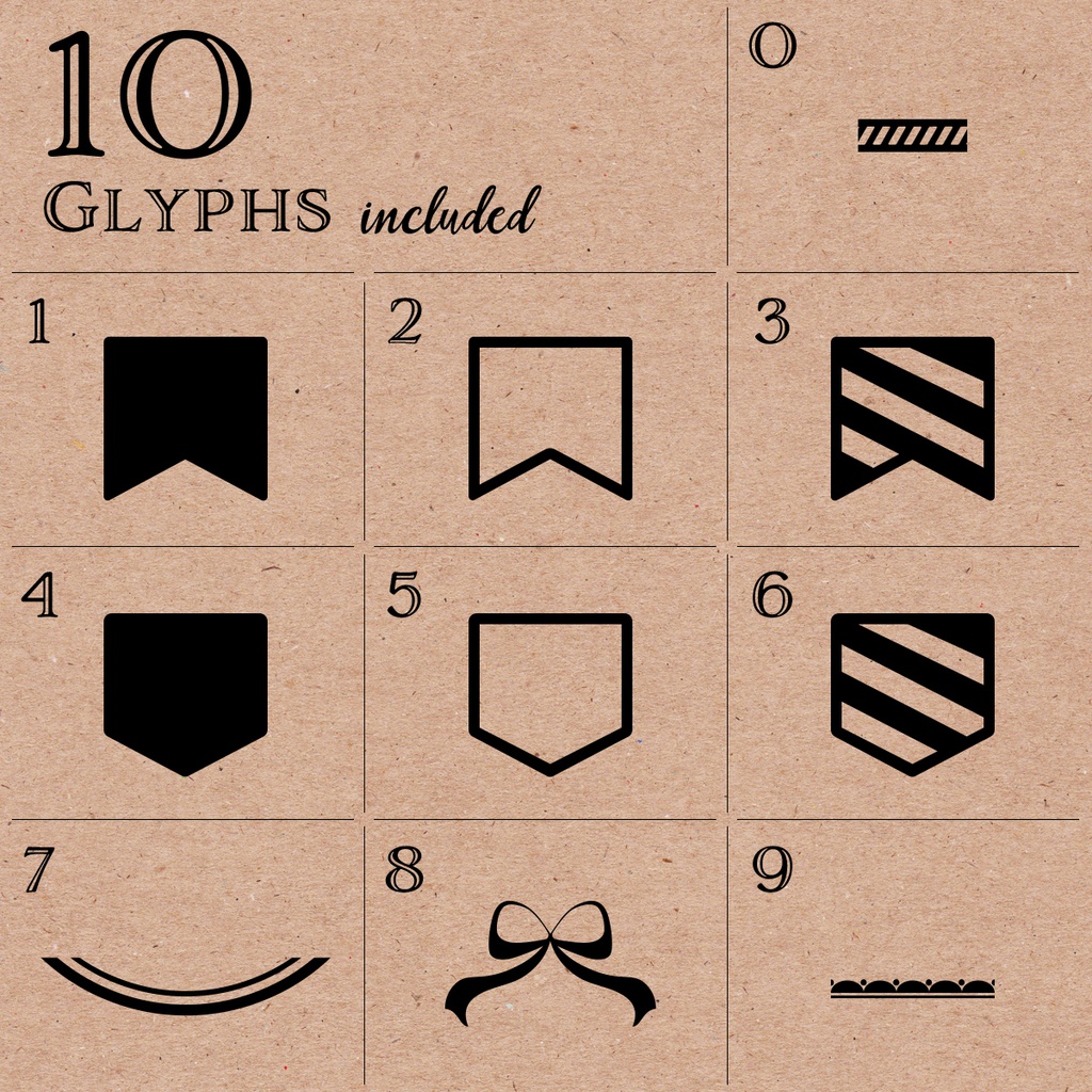 飾り罫フォント フラッグガーランド | Ornamental Border Font Flag Garland