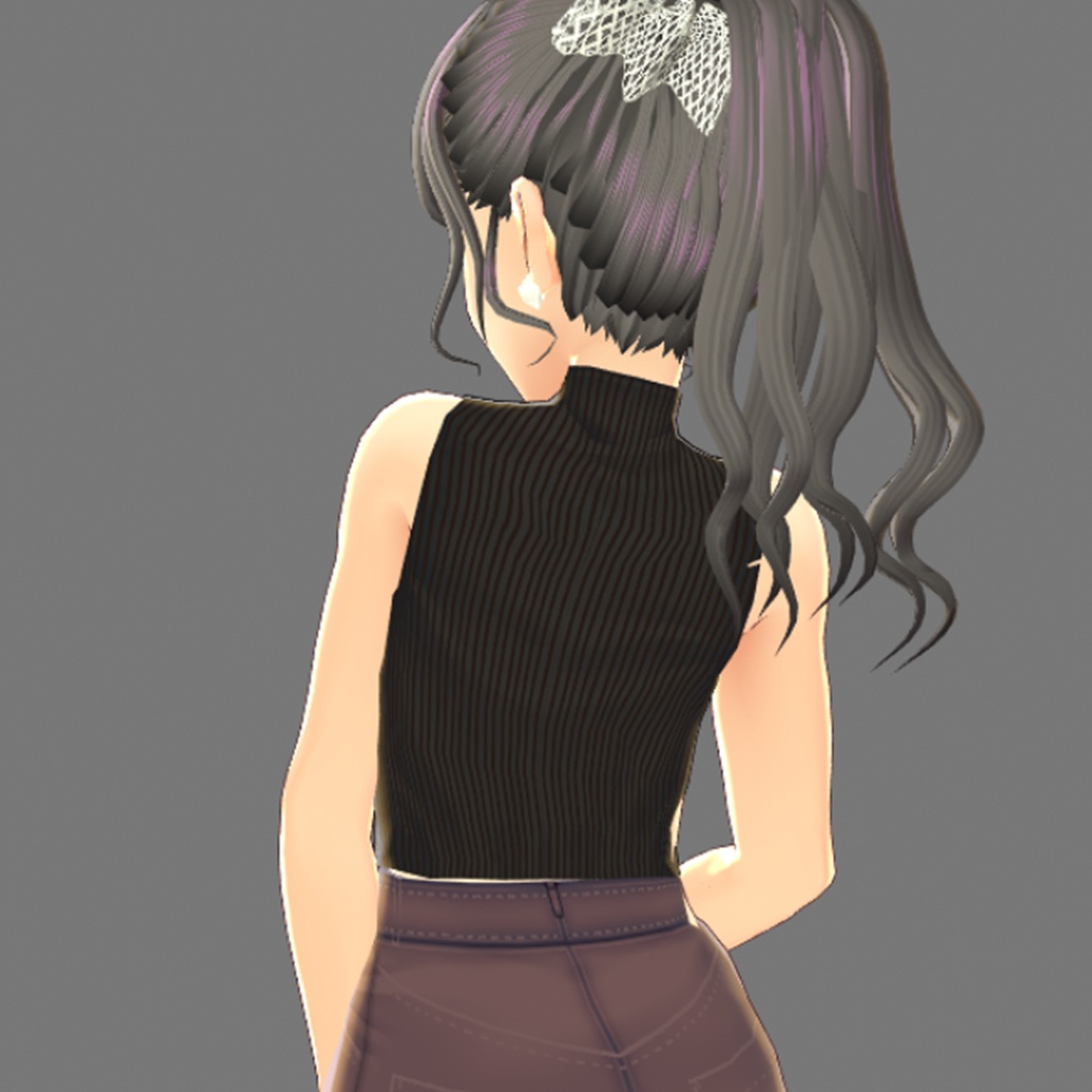 ゴールドボタンノースリーブニット【VRoid】