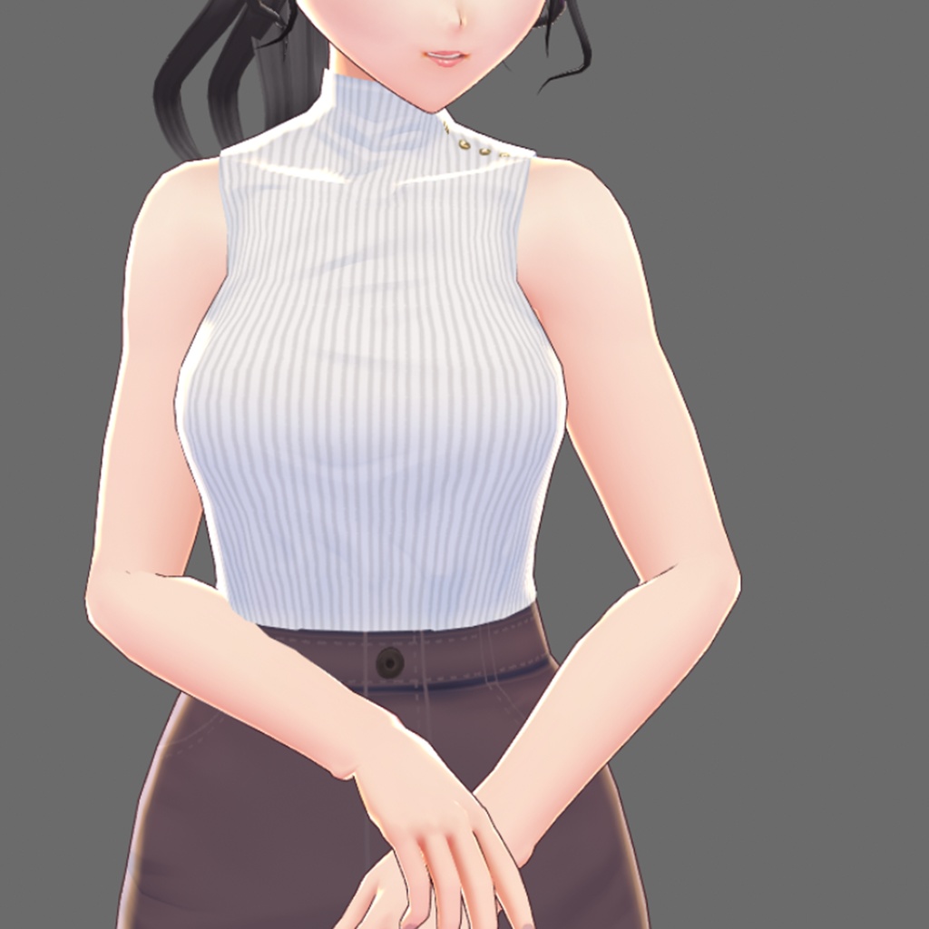 ゴールドボタンノースリーブニット【VRoid】