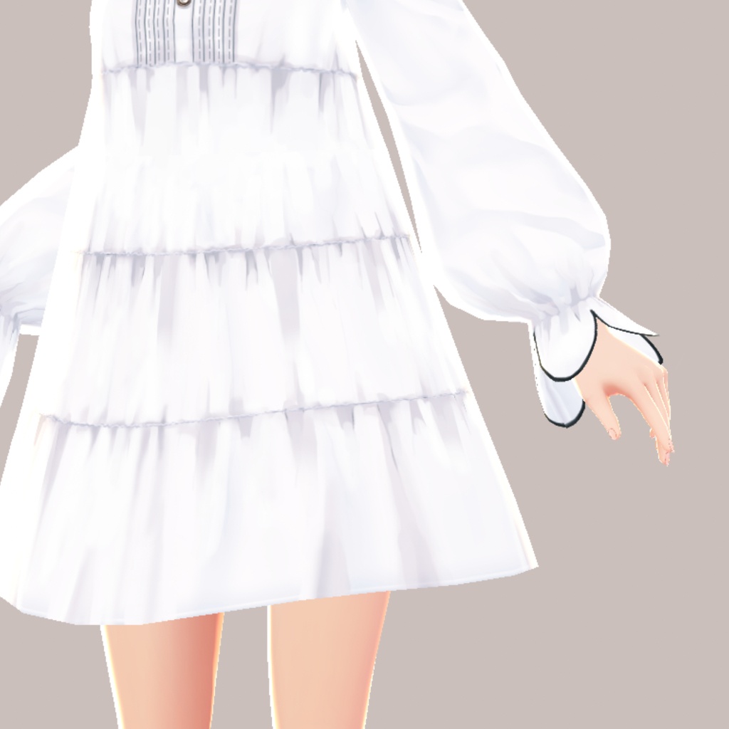 フラワーカラーティアードワンピース【VRoid】