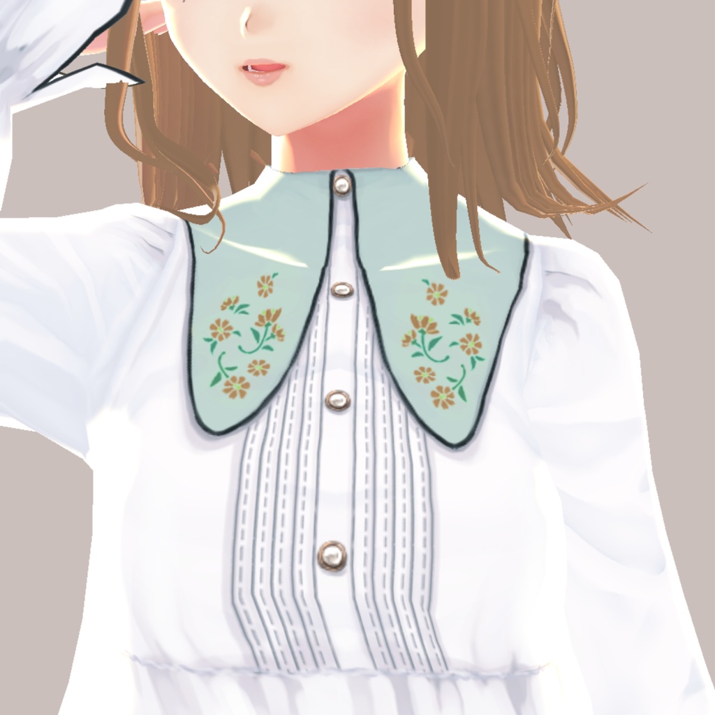 フラワーカラーティアードワンピース【VRoid】