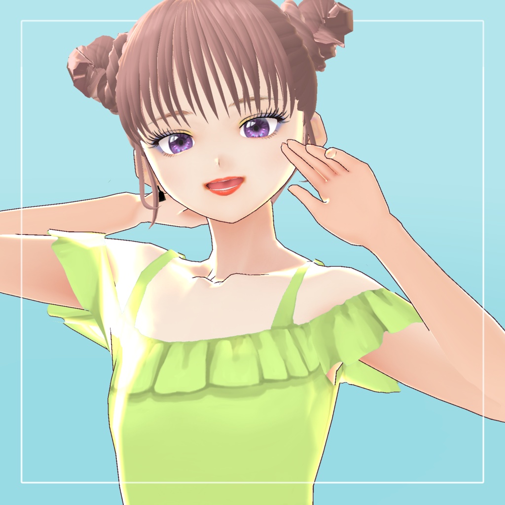 【期間限定無料】バックレースアップワンピース水着【VRoid】