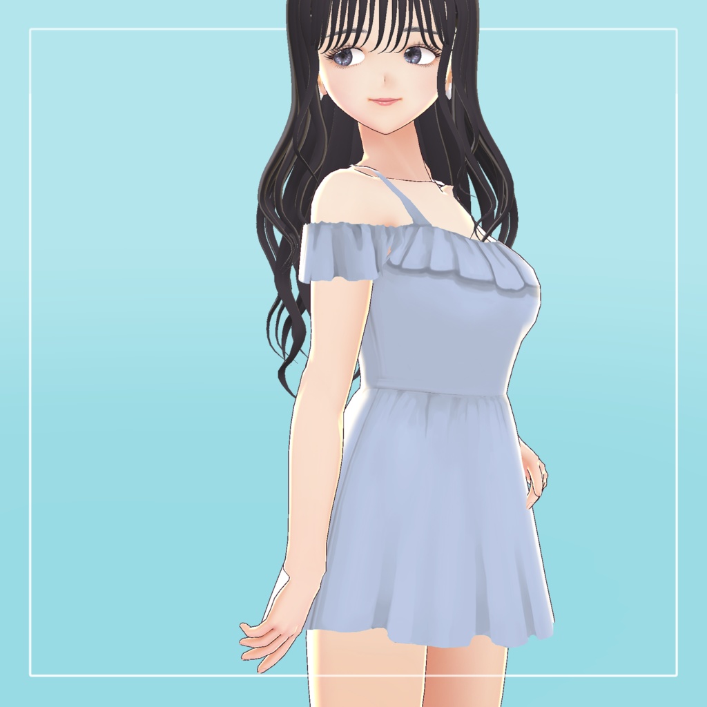 【期間限定無料】バックレースアップワンピース水着【VRoid】