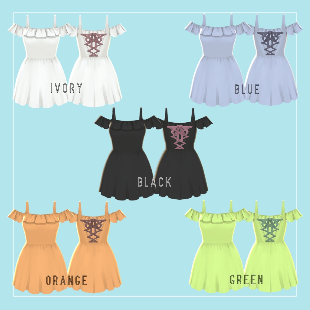 【期間限定無料】バックレースアップワンピース水着【VRoid】