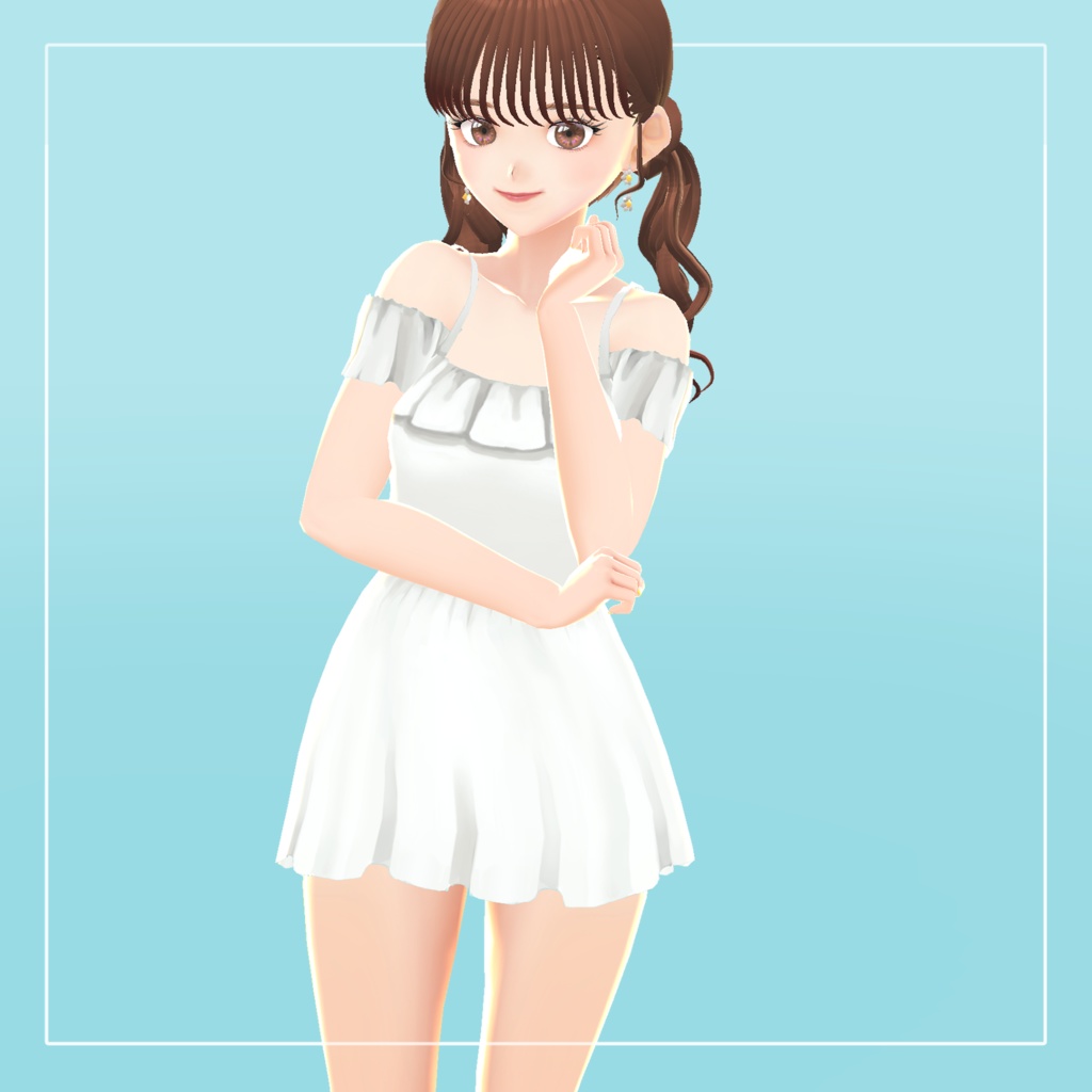 【期間限定無料】バックレースアップワンピース水着【VRoid】