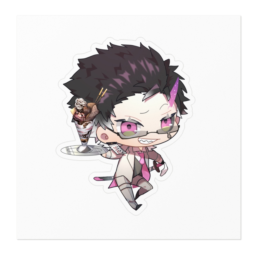 【ルクス家/カフェ】藤園イル ステッカー【100×100mm】