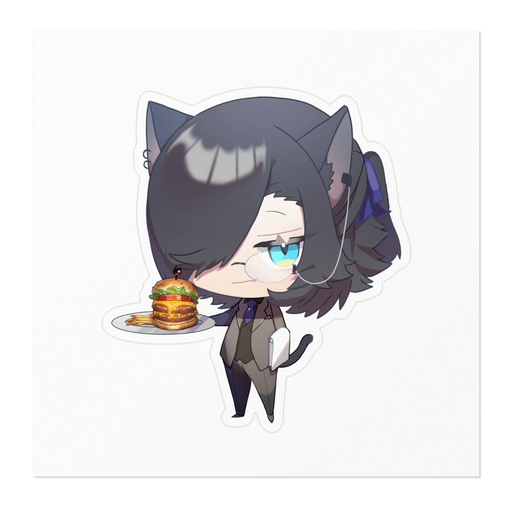 【ルクス家/カフェ】煤白ヨシミツ ステッカー【100×100mm】