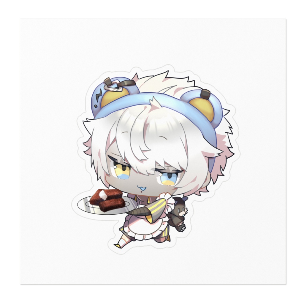 【ルクス家/カフェ】蒼熊ラル ステッカー【100×100mm】