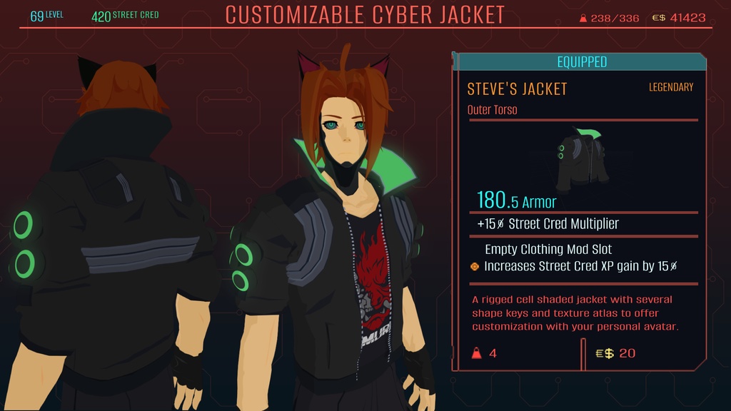 Steve's Customizable Cyber Jacket (Updated 10/11/2022)