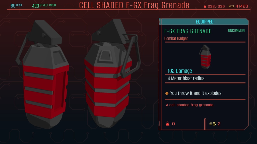 Cell Shaded F-GX Frag Grenade
