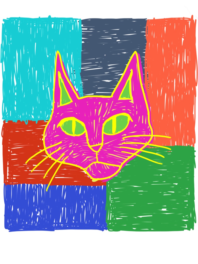 カラフルキャットTシャツ